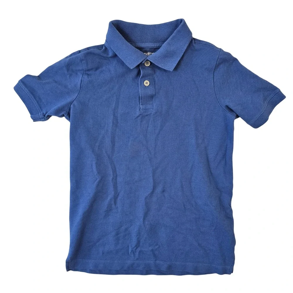 OshKosh‎ Bgosh Boys Blue Short Sleeve Pique Polo Shirt Size 8 8A School Uniform